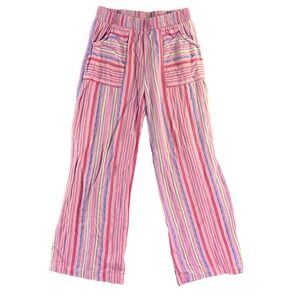 Vince Camuto Girls Pink Purple Striped Wide Leg Pants 10 Elastic Waist Rayon